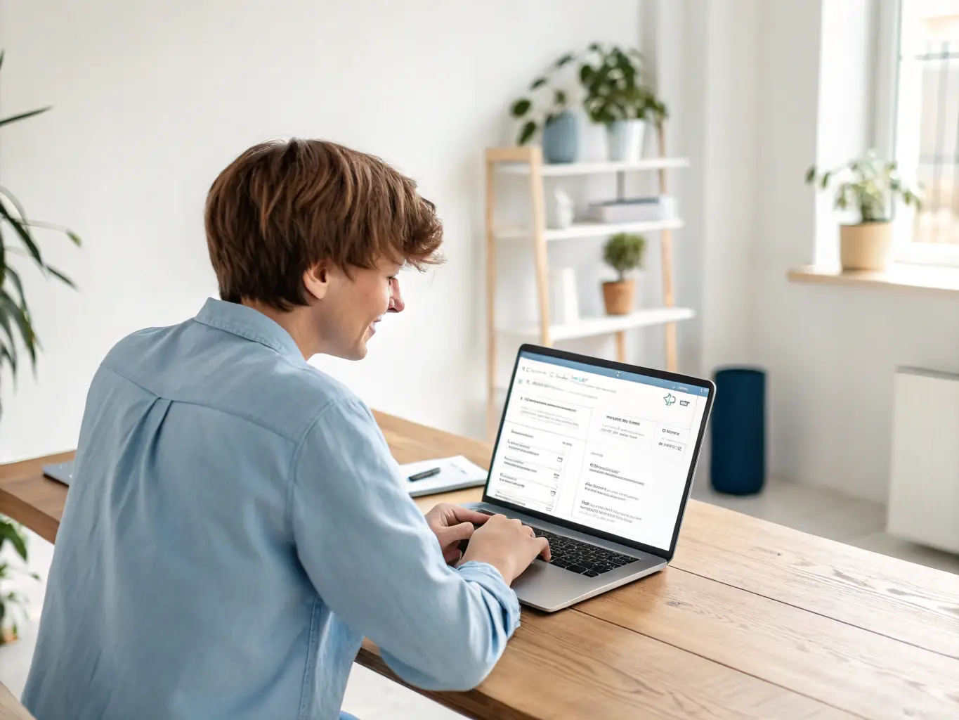 A designer working on a user interface for a messaging platform, showcasing a clean and intuitive design that enhances user experience.