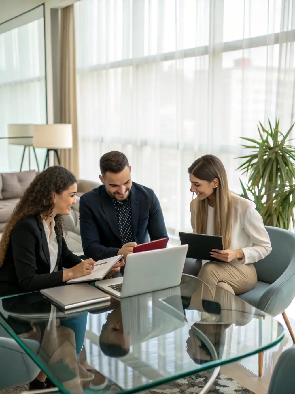 A team collaborating on customizing communication strategies, emphasizing tailored solutions for different business needs.