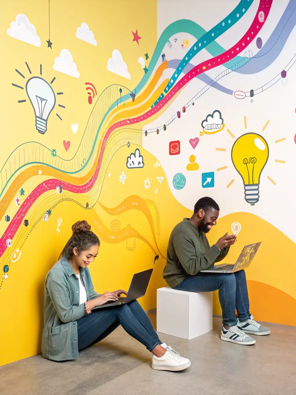 An AI marketing bot analyzing customer data and generating targeted email campaigns, optimizing marketing strategies for better engagement and ROI.